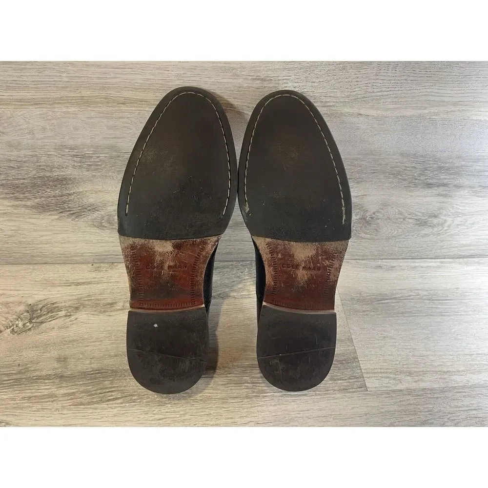Cole Haan Leather Dress‎ Shoes Two Tone Brown Black C21807 Mens 9.5 Lace Up